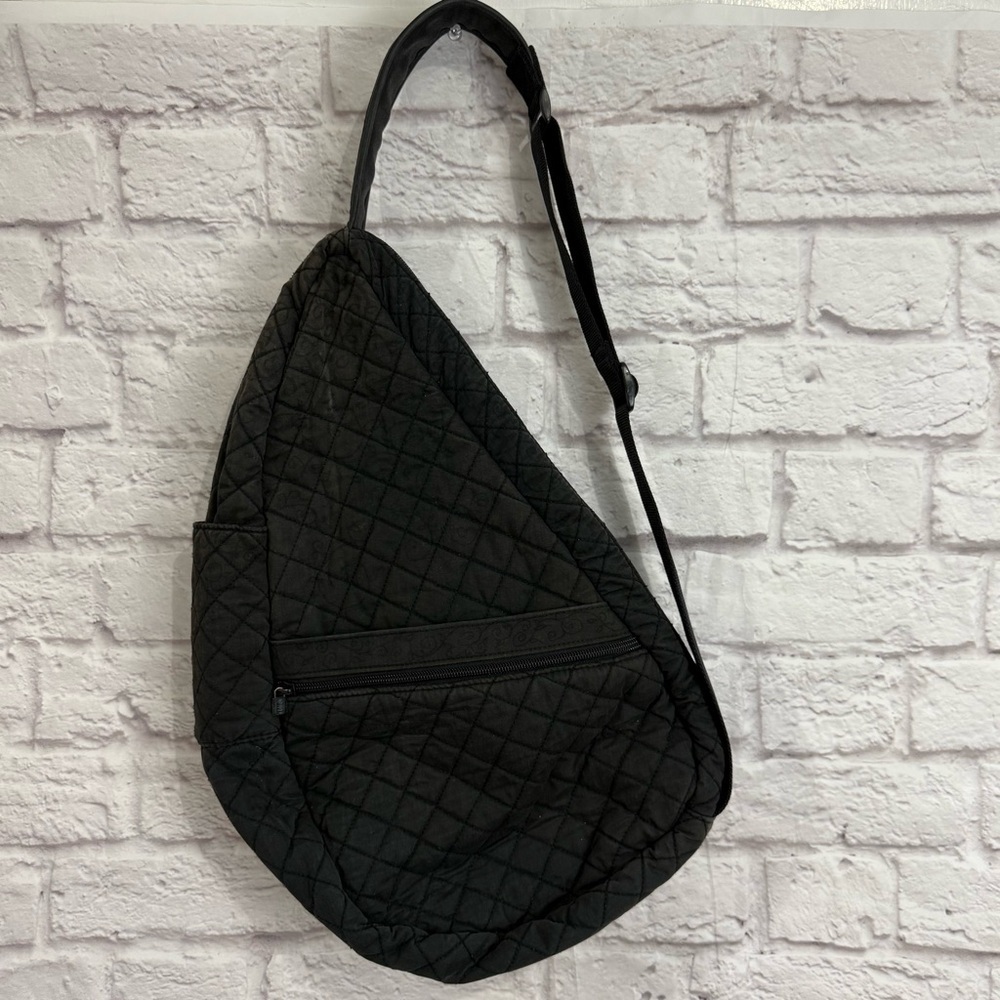 Vintage LL Bean Ameribag Quilted Healthy Back Bag Sling bag Purse black